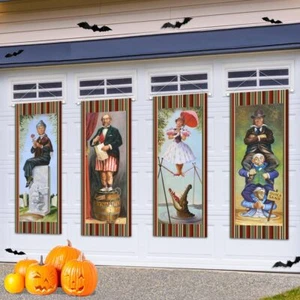 Large set of 4 Haunted Mansion Stretching Portraits Outdoor Vinyl Halloween D... - Picture 1 of 3