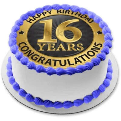 16.Geburtstag Tortenaufleger Muffin Bild Party Deko Geschenk Birthday neu essbar - Bild 1 von 4