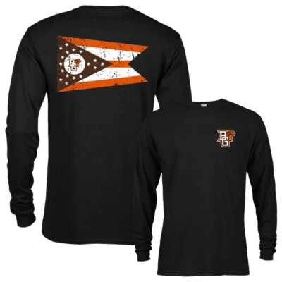 Camiseta de manga larga con logotipo de bandera escolar de halcones de la Universidad Estatal verde boliche Foto 1 de 4