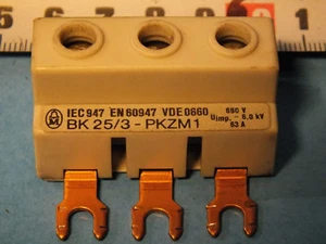Lot of 3 pcs KLOCKNER MOELLER BK 25/3-PKZM1 Connector feeder terminal - Picture 1 of 4