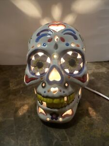 Day Of The Dead Dia De Los Muertos Ceramic Lamp Sugar Skull Halloween