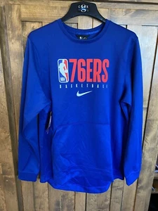 NWT NIKE Men’s Philadelphia 76ers sweatshirt Sz Med NBA Basketball Dri-fit - Picture 1 of 7