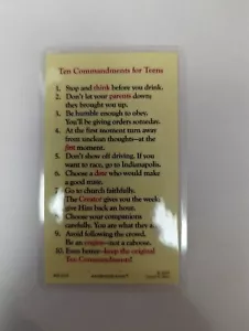 Tarjeta de oración DIEZ MANDAMIENTOS PARA ADOLESCENTES tarjeta de oración laminada - Imagen 1 de 2
