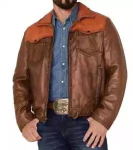 Giacca Yellowstone John Dutton Kevin Costner Dutton cowboy vera pelle marrone - Foto 1 di 7