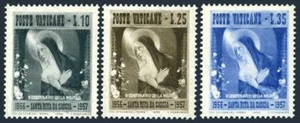 Vatican 209-211, MNH. Michel 256-258. St Rita of Cascia, 500th death Ann. 1956. - Picture 1 of 1