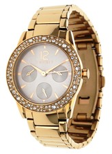 ESPRIT Edelstahl Multifunktions Armbanduhr Damenuhr Strass ES107152002 NEU E24 !