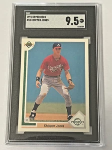 Chipper Jones 1991 Upper Deck #55 radiocontrol novato como nuevo SGC 9,5 Atlanta Braves Salón de la fama - Imagen 1 de 2