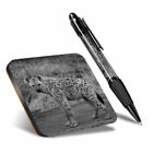 1 x Square Coaster & 1 Pen - BW - Hyena Savannah Wild Animals #39177