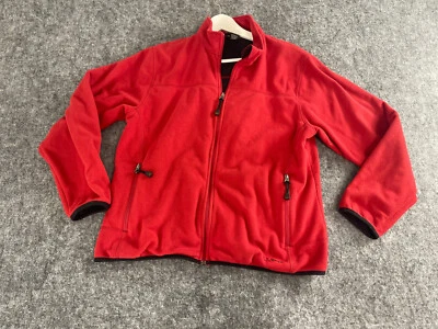 LL Bean Suéter Mujer Grande Rojo Polar Chaqueta Polartec Bolsillos con Cremallera Completa N2 Foto 1 de 4