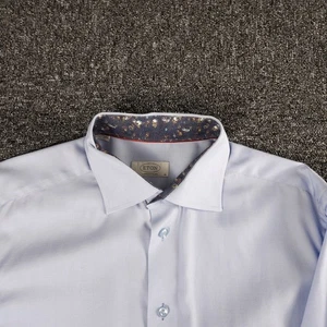Eton Dress Shirt Men 16/41 Contemporary Fit Blue Floral Trim - Picture 1 of 11