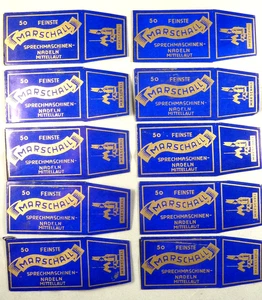 Marschall - Bolsas de agujas de gramófono, 10 unidades, antiguas, vacías, como nuevas - Imagen 1 de 2