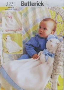 Butterick 3231 Baby Blanket LOVEE Snuggle Doll Animal Toy Cuddly Pattern UNCUT - Picture 1 of 2