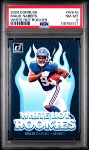 2024 Panini Donruss White Hot Rookies #WH10 Malik Nabers PSA 8 - Bild 1 von 2
