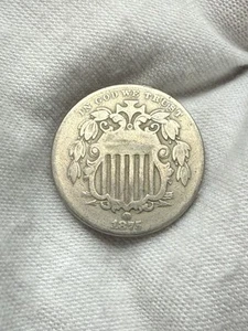 1875 Shield Nickel 5 Cent Piece- Fine/VF Details L172 - Picture 1 of 2