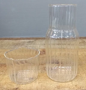 Ihvewuo Glass Pitcher Set Bedside Carafe Set Pitcher Set with Glass Cup 600ML - Picture 1 of 8