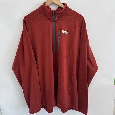 Chaqueta Pullover Orvis Cuarto Cremallera Poliéster Reciclado Elastizado Para Hombre XL Naranja Óxido Foto 1 de 4