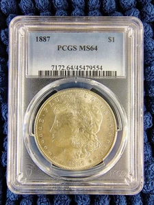 1887 Morgan Silver Dollar - Philadelphia Mint -  PCGS MS 64 - Picture 1 of 16