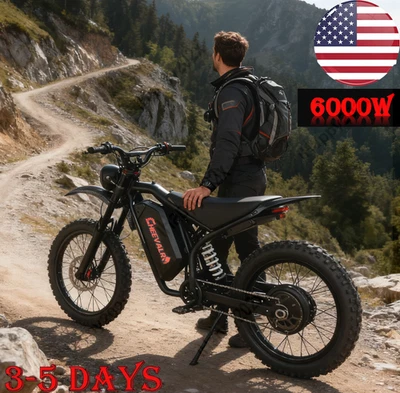 NFC 6000W Bicicleta Eléctrica Dirt Bike E-Mountainbike 45MPH Motocicleta Eléctrica Todoterreno Foto 1 de 4