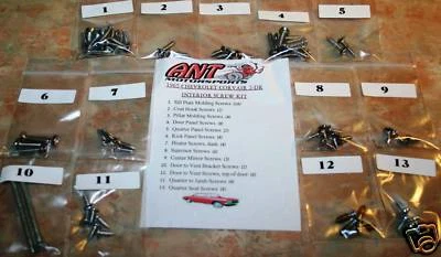 Chevrolet Corvair 1965 kit de tornillos interiores y exteriores de 2 puertas 119 piezas Foto 1 de 2