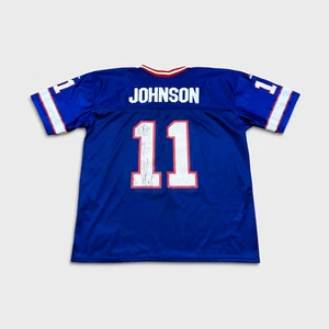 Vintage Adidas New York Giants Randy Johnson NFL Jersey Mens XL Blue Football - Picture 1 of 9
