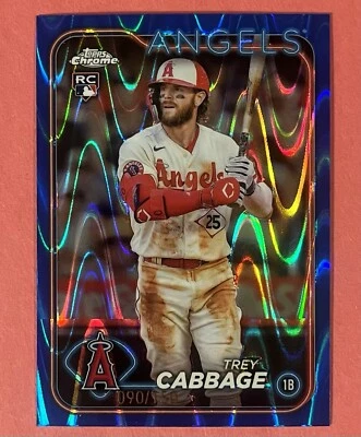 Trey Cabbage 2024 Topps Chrome Blue RAYWAVE Refractor 90/150 RC #226  - Image 1 of 3