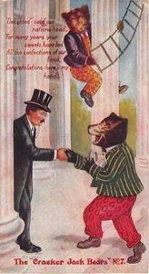 c1907 Cracker Jack Bears #7 Greeting President Roosevelt at White House postcard - Picture 1 of 2