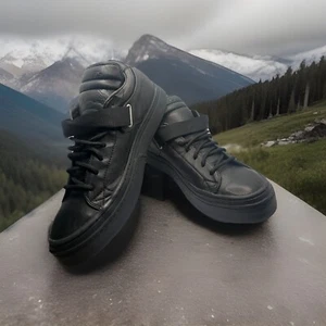 New w/Box VINTAGE DIESEL POPROCK Black Leather Shoe Size US 9.5 EUR 42.5 UK 8.5 - Picture 1 of 8