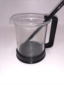 Bodum Bistro Creamer & Spoon Black Handle Switzerland 3.5" x 2.75" - Picture 1 of 11