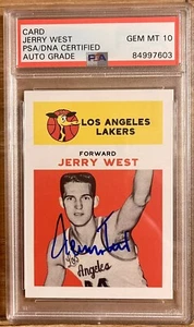 JERRY WEST SIGNED HOF L.A. LAKERS RETRO RC 1961 RP PSA 10 GEM-MINT💎AUTOGRAPH💎 - Picture 1 of 3