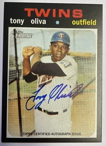 2020 Topps Heritage High Number Tony Oliva ON-CARD AUTOGRAPH Twins #ROA-TO - Picture 1 of 2