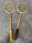 Vintage Dunlop Maxply Fort Wooden Squash Rackets X 2 International Models