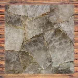 15" Smoky Quartz Stones Table Top / Sofa Side Table Top Home Interior - Picture 1 of 4