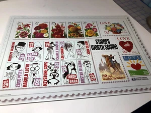 Alfombra de contador de estampillas de colección USPS COMO NUEVA con imágenes de Love-Flowers-Actor - Imagen 1 de 1