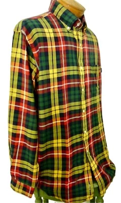 NUEVO CON ETIQUETAS $72 Camisa Daniel Cremieux X-LARGE Ajuste A Medida Multicolor Cuadros Algodón Pesado Foto 1 de 4