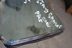 1971-73 Mustang Convertible Quarter Window Glass green Passenger w/ chrome RUBER - Picture 1 of 6