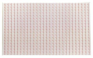 43,5x26cm(52,21EUR/m²) Papier Tapetten für Puppenhaus 1:12. Streifen-Rosenmuster - Bild 1 von 2