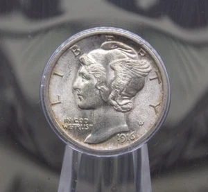 1916 "P" Mercury Dime 10c PCGS MS64 FB *FULL BANDS* #957 BU Unc š„RATTLERš„OGH - Bild 1 von 5