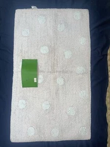 Kate Spade Torrington Dot 21x34 Cotton Bath Rug Polka Dot Pale Pink OEKO-TEX NWT - Picture 1 of 10