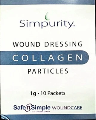 Simpurity Collagen Dressing Particles for Wounds - 1 Gram ~ BOX OF 10
