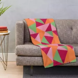 Custom Throw Blanket 50x60" Pattern "Bermuda Triangles" New in Plastic! - Picture 1 of 3