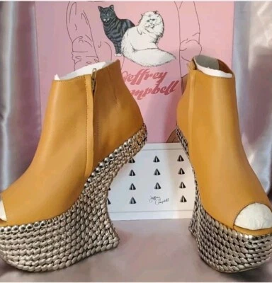 Botines Jeffrey Campbell Night Tik Tan Tacón Menos Plataforma.  Nuevo Talla-8.5 M Foto 1 de 4