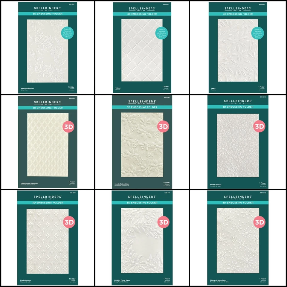 Carpeta de grabación en relieve 3D Spellbinders - tamaño grande 5,5"x8,5" que elijas, actualizada a menudo Foto 1 de 1