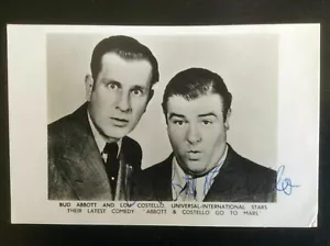 Tarjeta de promoción firmada Bud Abbott BUD ABBOTT & LOU COSTELLO GO TO MARS con certificado de autenticidad - Imagen 1 de 2