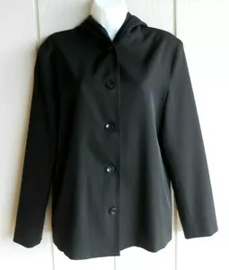 Chaqueta frontal vintage para mujer 6 mixtas negra elástica poliéster con capucha con botones bust39 - Imagen 1 de 11