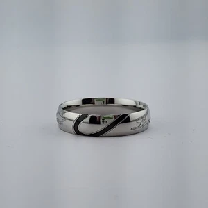 Stainless Steel Real Love Enamel Band Ring - Size 9 - Picture 1 of 6