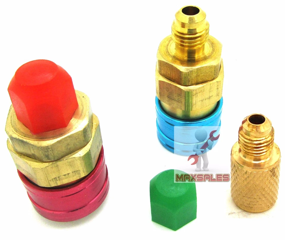 Adaptador conector acoplador rápido H/L AC R134A 1/4 colector HVAC automático Foto 1 de 1
