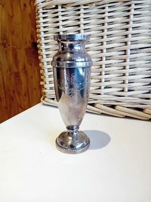 DE COLECCIÓN...RETRO...PLATEADO...JARRÓN...DISEÑO FLORAL...RÚSTICO...PAÍS... Foto 1 de 4