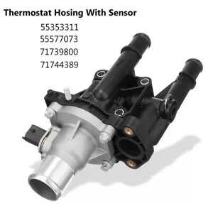 Thermostat Housing With Sensor For Vauxhall Astra H J Zafira B 1.6 1.8 Petrol - Picture 1 of 20