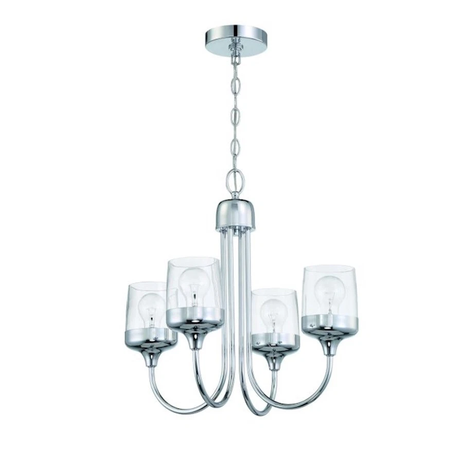 Craftmade Wrenn 4 Light Chandelier, Chrome/Clear - 58124-CH - Image 1 of 1