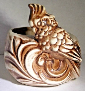 DE COLECCIÓN SHAWNEE EE. UU. CERÁMICA #523 CACATÚA PÁJARO TEMA ESTANTE MACETA - Imagen 1 de 5